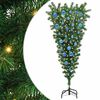 vidaXL Oppned kunstig forh&aring;ndsbelyst juletre med kule sett 150 cm PVC