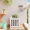 vidaXL Plantekasse med gjerdedesign hvit 50x50x50 cm heltre furu