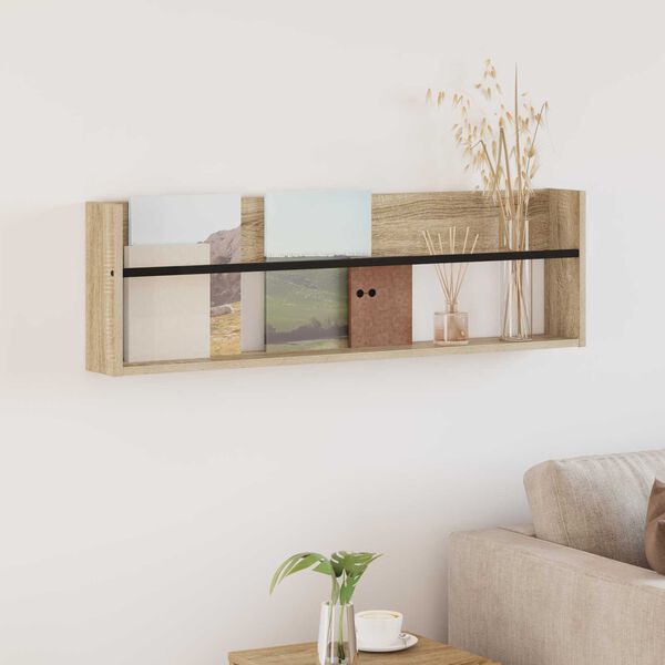 vidaXL Magasinreol Sonoma eik 100 x 12 x 30 cm Konstruert tre