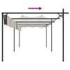 vidaXL Pergola med uttrekkbar tak kremhvit 589x292x230 cm