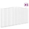 vidaXL Gabionkurver buede 5 stk 400x30x200/220 cm galvanisert jern