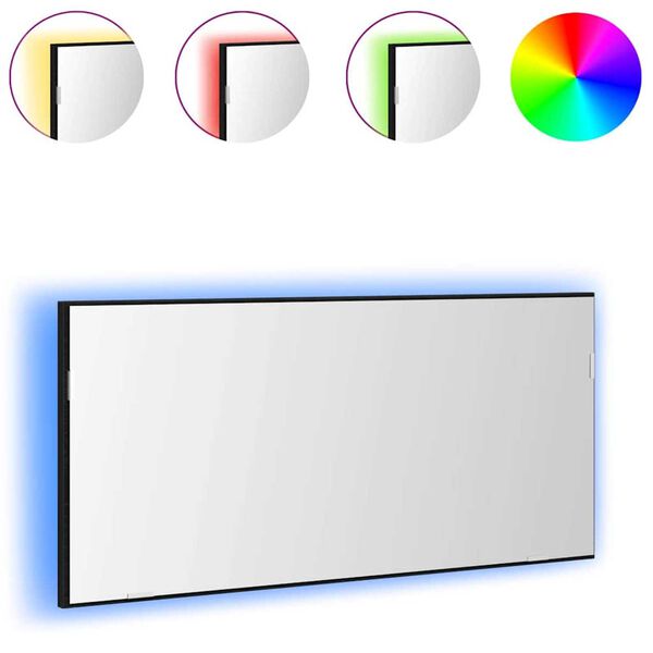 vidaXL Speil Veggmontert Svart eik 80 x 37 cm Glass og konstruert tre