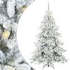 vidaXL Kunstig sammensatt juletre med 300 LED Hvit 210 cm PVC og st&aring;l