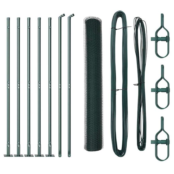 vidaXL Gjerdep&aring;le gr&oslash;nn 10 x 0,8 m (13 mm mesh) St&aring;l og PVC