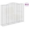 vidaXL Gabionkurver buede 13 stk 300x50x220/240 cm galvanisert jern