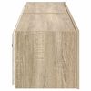 vidaXL Vegghengte TV-benker med LED 2 stk sonoma eik 80x35x31 cm