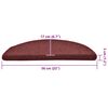 vidaXL Trappematter 30 stk 56x17x3 cm bordeaux halvrund