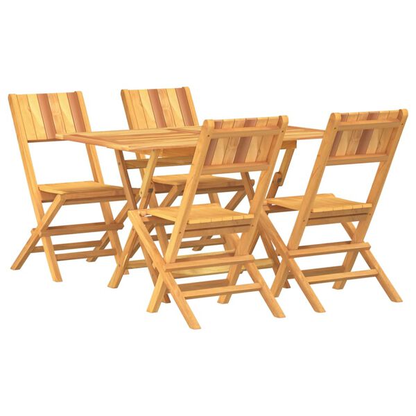 vidaXL Hagespisegruppe 5 deler heltre teak