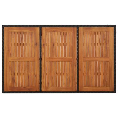 vidaXL Hagebord med treplate svart 150x90x75 cm polyrotting