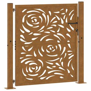 vidaXL Hageport 100x100 cm v&aelig;rbestandig st&aring;l flammedesign