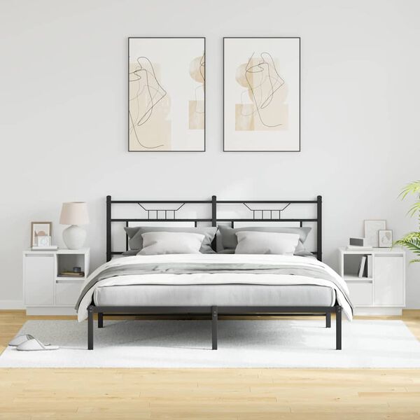 vidaXL Nattbordskap 2 pcs Hvit 50 x 34,5 x 50 cm. Konstruert tre