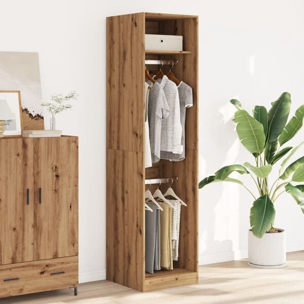 vidaXL Garderobe artisan eik 50x50x200 cm konstruert tre