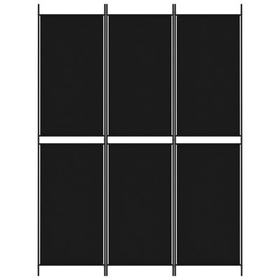vidaXL Romdeler 3 paneler svart 150x200 cm stoff