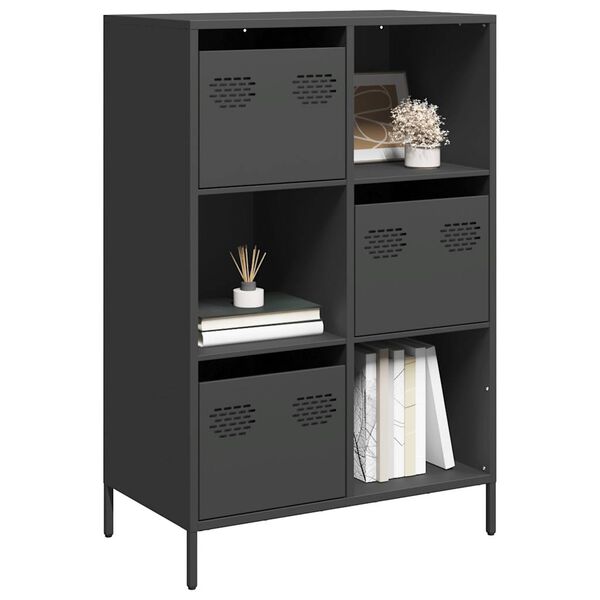 vidaXL Highboard svart 68x39x103,5 cm stål
