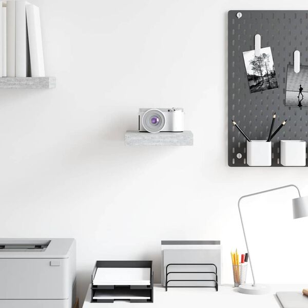 vidaXL Flytende vegghylle betonggr&aring; 23x23,5x3,8 cm MDF