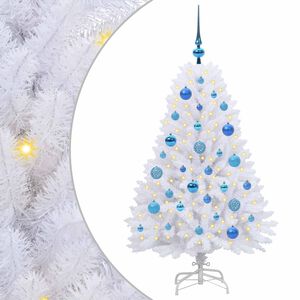 vidaXL Kunstig sammensatt juletre Hvit 120 cm PVC og st&aring;l