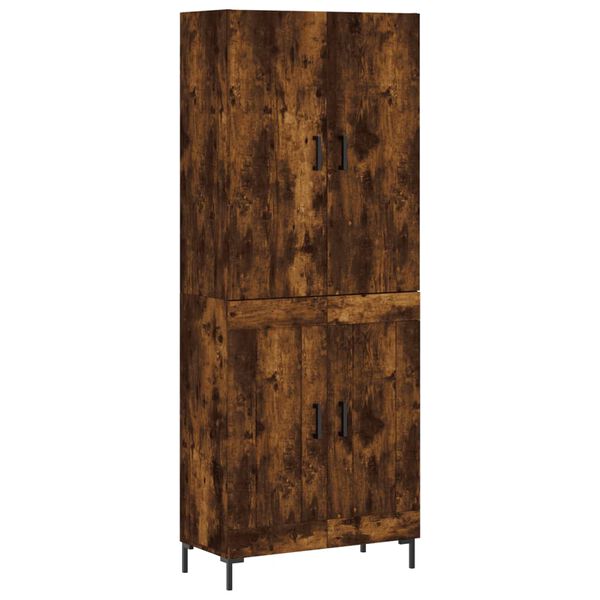vidaXL Highboard r&oslash;kt eik 69,5x34x180 cm konstruert tre