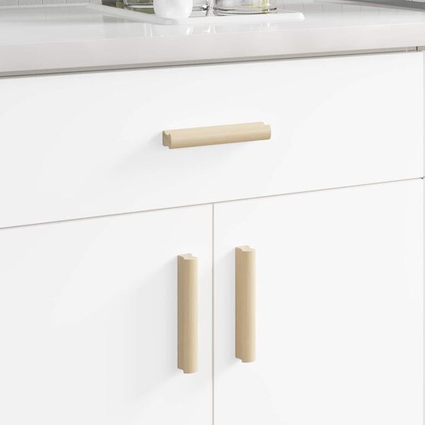 vidaXL Rett h&aring;ndtak 12 pcs Naturlig trefarge 130 x 25 x 30 mm