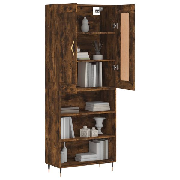 vidaXL Highboard r&oslash;kt eik 69,5x34x180 cm konstruert tre