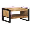 vidaXL Salongbord 70x50x38 cm grovt heltre mangotre
