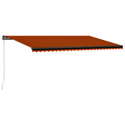 vidaXL Manuell uttrekkbar markise 600x300 cm oransje og brun