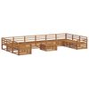 vidaXL Sofasett 11 pcs Naturlig Solid akasietre