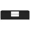 vidaXL TV-benk med LED-lys svart eik 120x30x36 cm konstruert tre