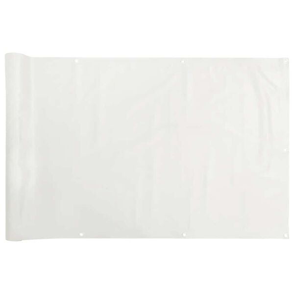 vidaXL Balkongskjerm hvit 1000x75 cm PVC