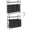 vidaXL skittent&oslash;yskurv 3 rom med hyller svart eik