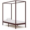 vidaXL Himmelsengeramme m&oslash;rkebrun heltre furu 100x200 cm