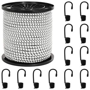 vidaXL Bungee Snorer med Kroker 4 mm Svart og Hvit PP og gummi