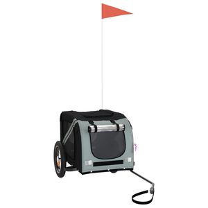 vidaXL Kjæledyrsykkelhenger grå og svart oxfordstoff og jern