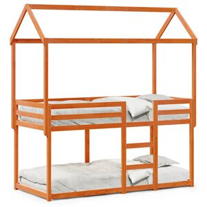 vidaXL K&oslash;yeseng med tak voksbrun 90x200 cm heltre furu