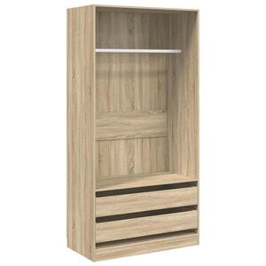 vidaXL Garderobe sonoma eik 100x50x200 cm konstruert tre
