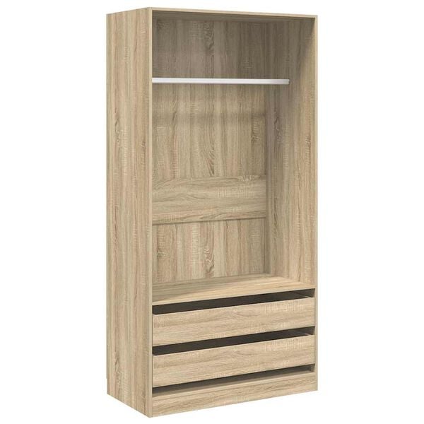 vidaXL Garderobe sonoma eik 100x50x200 cm konstruert tre