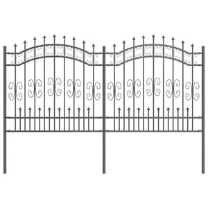 vidaXL Hage Hegning Grå 240 x 165 cm Pulverlakkert stål