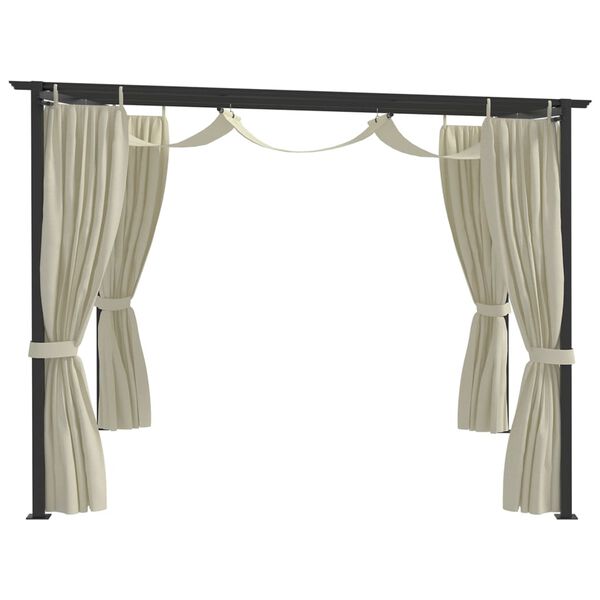 vidaXL Paviljong 4x3 m kremhvit