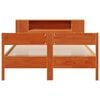 vidaXL Seng med bokhylle uten madrass voksbrun 135x190 cm heltre furu