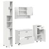 vidaXL Baderomsinnredningssett 4 pcs Hvit Ingeni&oslash;rtre og metall