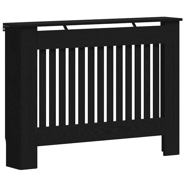 vidaXL Radiator Deksel Svart Eik 112 x 19 x 81,5 cm Konstruert tre