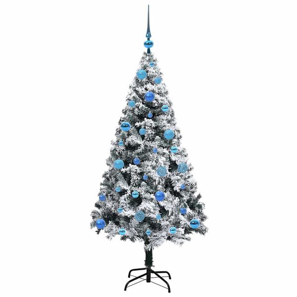 vidaXL Kunstig juletre med 150 LED Hvit 150 cm PVC og Stål og Plast