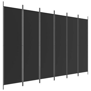 vidaXL Romdeler 6 paneler svart 300x200 cm stoff