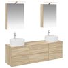 vidaXL Baderomsinnredningssett 5 pcs Sonoma eik