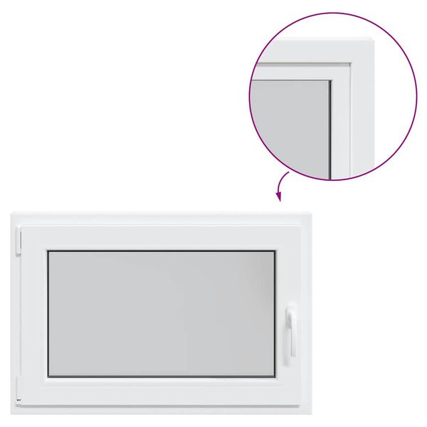 vidaXL Kjellervindu "RISOR" 90x70 cm vipp-og-sving DIN venstre hvit