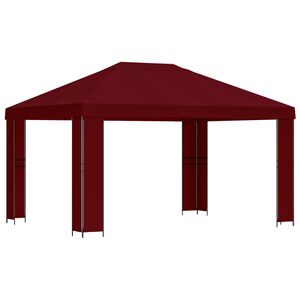 vidaXL Paviljong 4 &times; 3 m Burgunder Polyester og st&aring;l 190 gsm