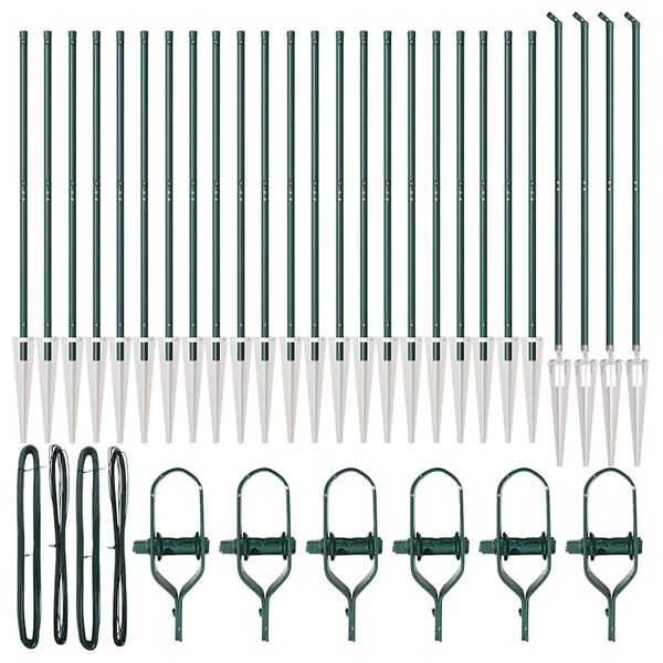 vidaXL Gjerdepåle Annet 26 pcs Grå 3,2 x 3,2 x 140 cm Stål