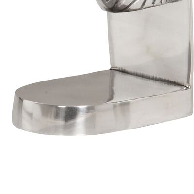 vidaXL Bokstøtter med kuhoder 2 stk solid aluminium 17x16x29 cm sølv
