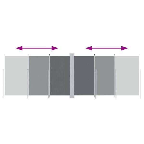 vidaXL Uttrekkbar sidemarkise 200x600 cm antrasitt