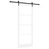 vidaXL Skyved&oslash;r Hvit 93 x 232 cm Massivt furutre og glass