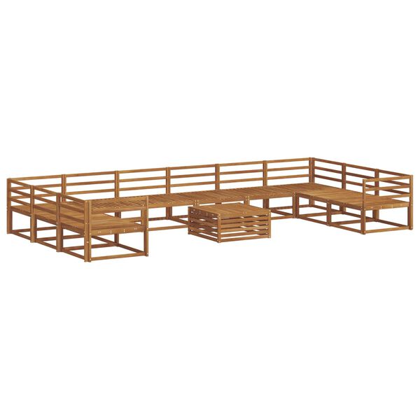 vidaXL Utend&oslash;rs sofa-sett 11 pcs Naturlig Solid akasietre